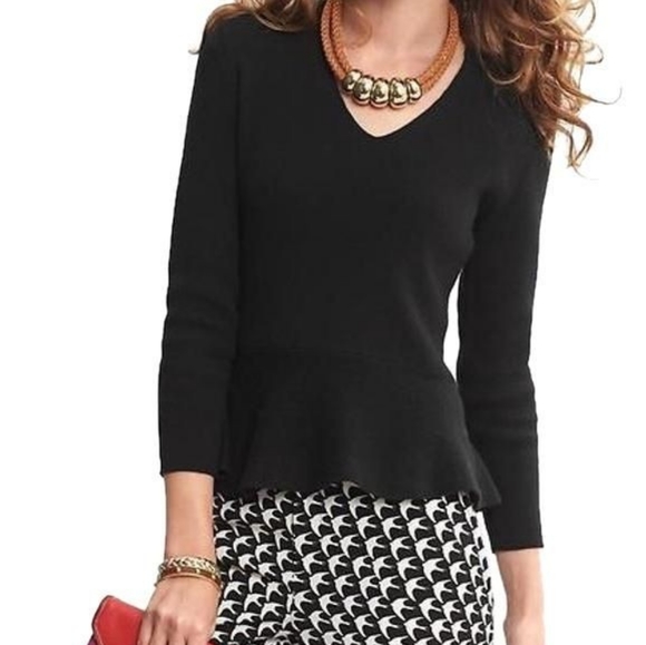 Banana Republic,color blocked, peplum sweater - Picture 4 of 5